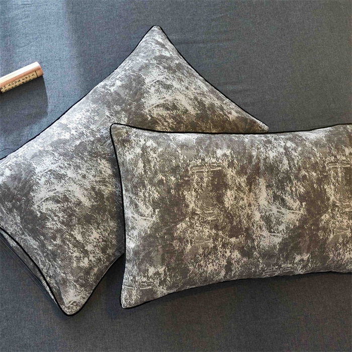 91家纺网 家纺一手货源 找家纺 兰紫橙家纺 2025新款全棉纯棉嵌边色织提花四件套 极地之光-咖啡