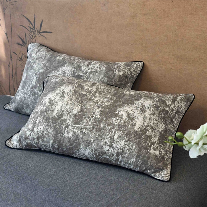 91家纺网 家纺一手货源 找家纺 兰紫橙家纺 2025新款全棉纯棉嵌边色织提花四件套 极地之光-咖啡