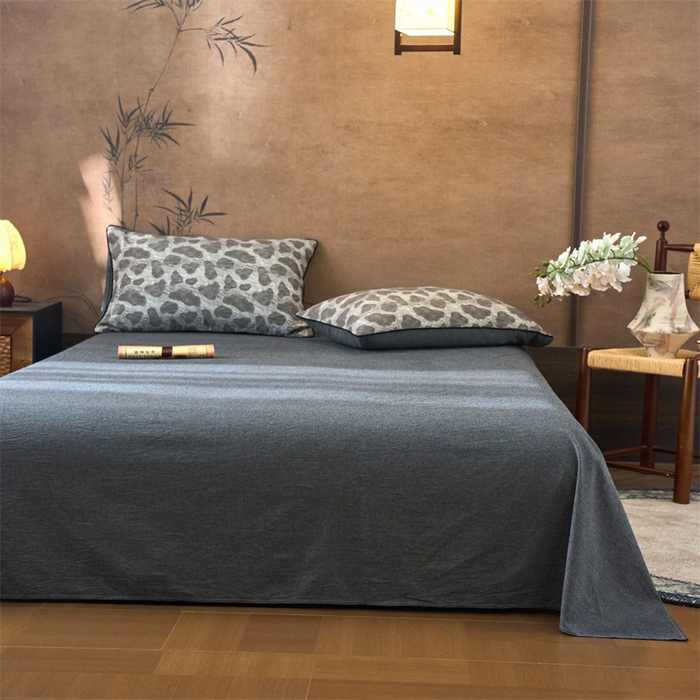 91家纺网 家纺一手货源 找家纺 兰紫橙家纺 2025新款全棉纯棉嵌边色织提花四件套 罗曼人生-咖啡