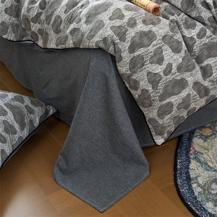 91家纺网 家纺一手货源 找家纺 兰紫橙家纺 2025新款全棉纯棉嵌边色织提花四件套 罗曼人生-咖啡