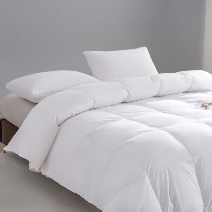 91家纺网 家纺一手货源 找家纺 （总）明羽羽绒 2025新款全棉防羽布平面款羽绒被可定制鹅绒被鸭绒被被子被芯