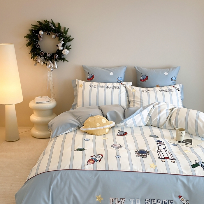 91家纺网 家纺一手货源 找家纺 （总）星野 2025新款秋冬双股澳棉纯棉四件套-航天梦