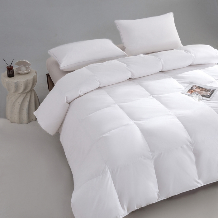 91家纺网 家纺一手货源 找家纺 明羽羽绒 2025新款全棉防羽布平面款羽绒被可定制鹅绒被鸭绒被被子被芯 平面款-纯白