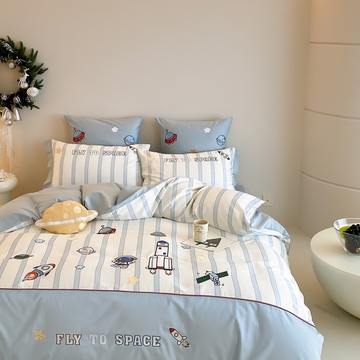 91家纺网 家纺一手货源 找家纺 （总）星野 2025新款秋冬双股澳棉纯棉四件套-航天梦