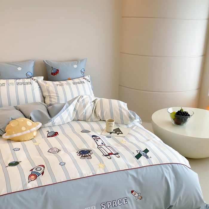 91家纺网 家纺一手货源 找家纺 （总）星野 2025新款秋冬双股澳棉纯棉四件套-航天梦