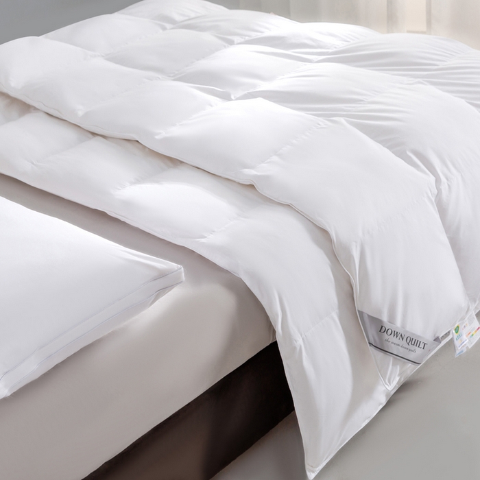 91家纺网 家纺一手货源 找家纺 明羽羽绒 2025新款全棉防羽布平面款羽绒被可定制鹅绒被鸭绒被被子被芯 平面款-纯白