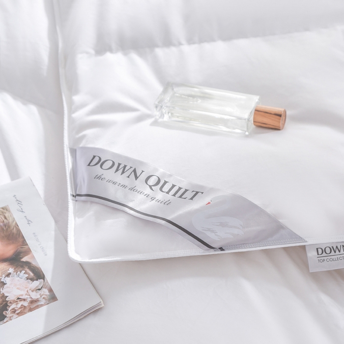 91家纺网 家纺一手货源 找家纺 明羽羽绒 2025新款全棉防羽布平面款羽绒被可定制鹅绒被鸭绒被被子被芯 平面款-纯白