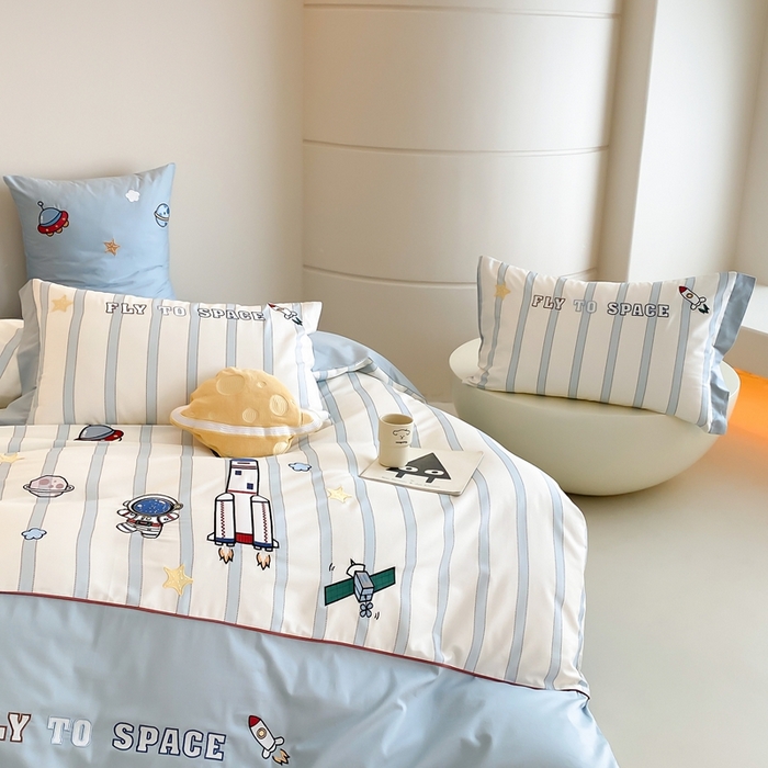 91家纺网 家纺一手货源 找家纺 （总）星野 2025新款秋冬双股澳棉纯棉四件套-航天梦