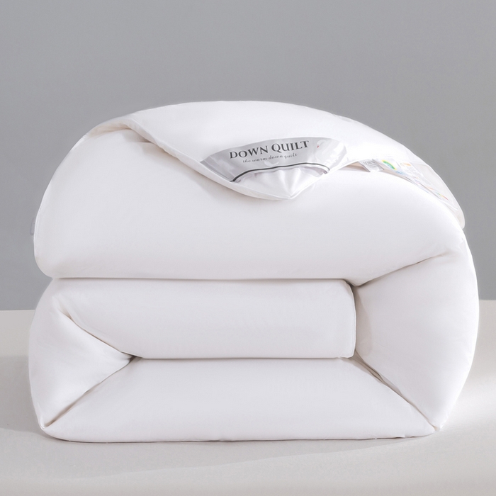 91家纺网 家纺一手货源 找家纺 明羽羽绒 2025新款全棉防羽布平面款羽绒被可定制鹅绒被鸭绒被被子被芯 平面款-纯白