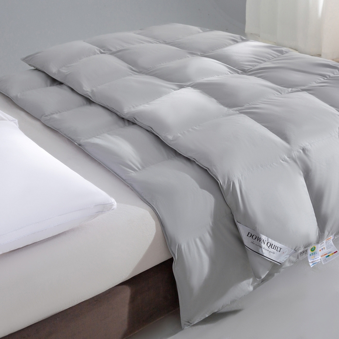 91家纺网 家纺一手货源 找家纺 明羽羽绒 2025新款全棉防羽布平面款羽绒被可定制鹅绒被鸭绒被被子被芯 平面款-浅灰