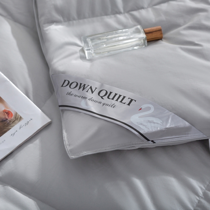 91家纺网 家纺一手货源 找家纺 明羽羽绒 2025新款全棉防羽布平面款羽绒被可定制鹅绒被鸭绒被被子被芯 平面款-浅灰