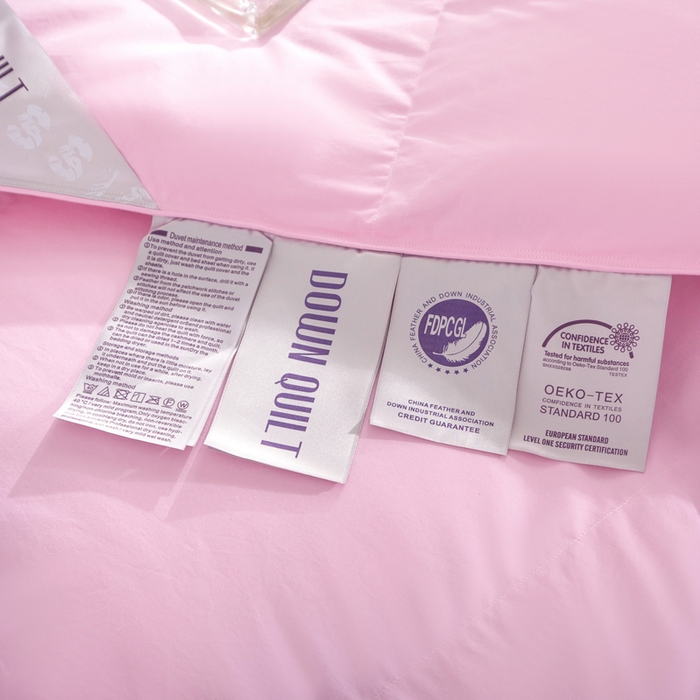 91家纺网 家纺一手货源 找家纺 明羽羽绒 2025新款全棉防羽布平面款羽绒被可定制鹅绒被鸭绒被被子被芯 平面款-少女粉