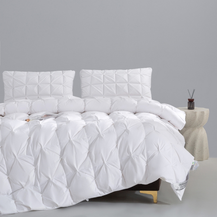 91家纺网 家纺一手货源 找家纺 （总）明羽羽绒 2025新款全棉防羽布纽花款羽绒被可定制鹅绒被鸭绒被被子被芯