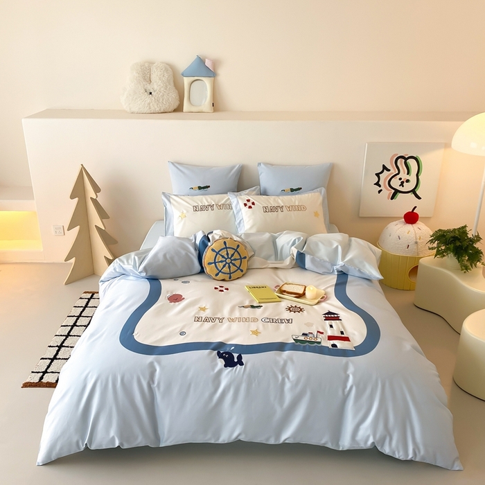 （总）星野 2025新款秋冬双股澳棉纯棉四件套-海岸线