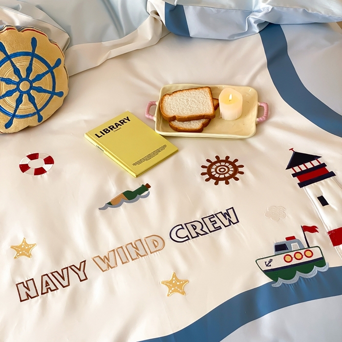 91家纺网 家纺一手货源 找家纺 （总）星野 2025新款秋冬双股澳棉纯棉四件套-海岸线