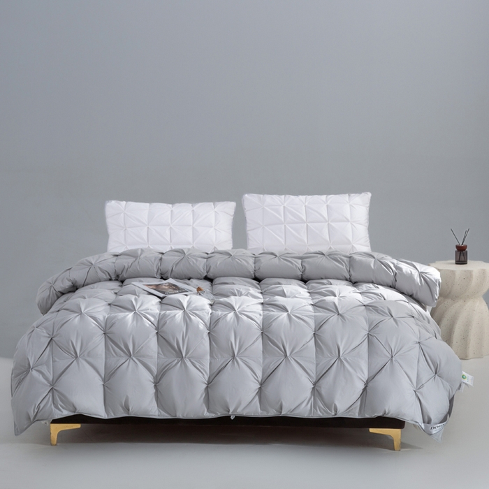 91家纺网 家纺一手货源 找家纺 （总）明羽羽绒 2025新款全棉防羽布纽花款羽绒被可定制鹅绒被鸭绒被被子被芯