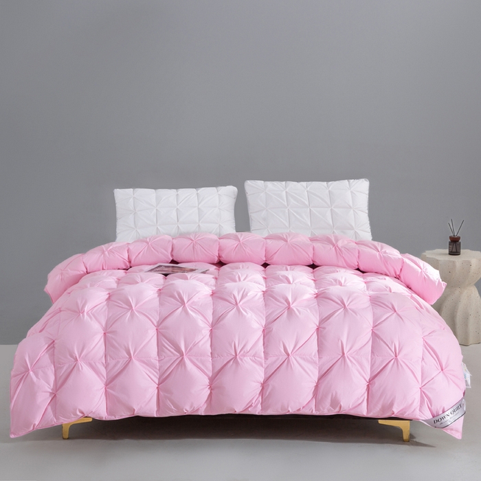 91家纺网 家纺一手货源 找家纺 （总）明羽羽绒 2025新款全棉防羽布纽花款羽绒被可定制鹅绒被鸭绒被被子被芯