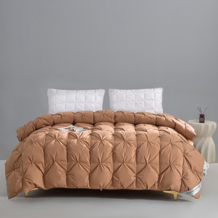 91家纺网 家纺一手货源 找家纺 （总）明羽羽绒 2025新款全棉防羽布纽花款羽绒被可定制鹅绒被鸭绒被被子被芯