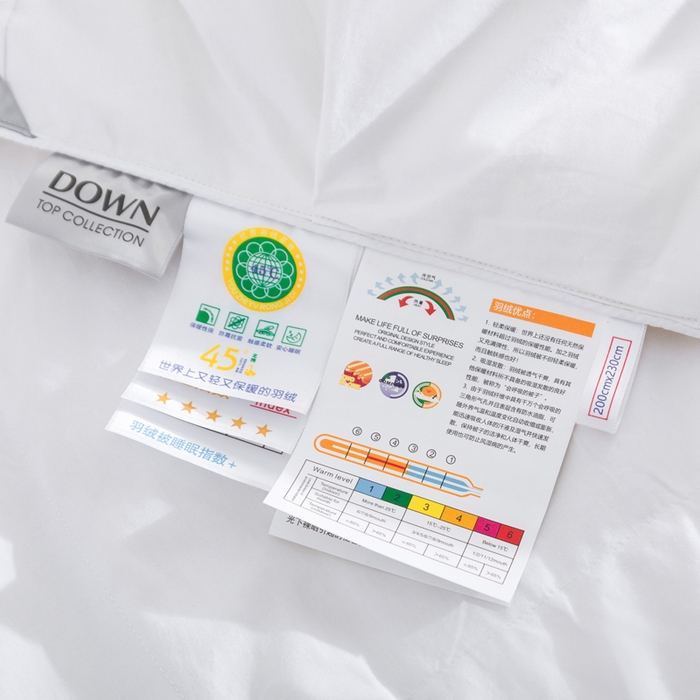 91家纺网 家纺一手货源 找家纺 明羽羽绒 2025新款全棉防羽布纽花款羽绒被可定制鹅绒被鸭绒被被子被芯 纽花款-纯白