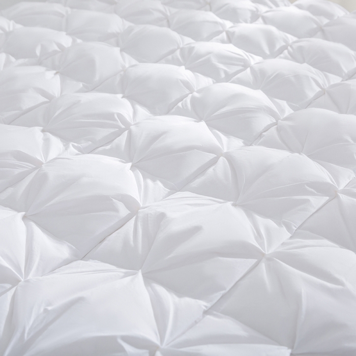 91家纺网 家纺一手货源 找家纺 明羽羽绒 2025新款全棉防羽布纽花款羽绒被可定制鹅绒被鸭绒被被子被芯 纽花款-纯白