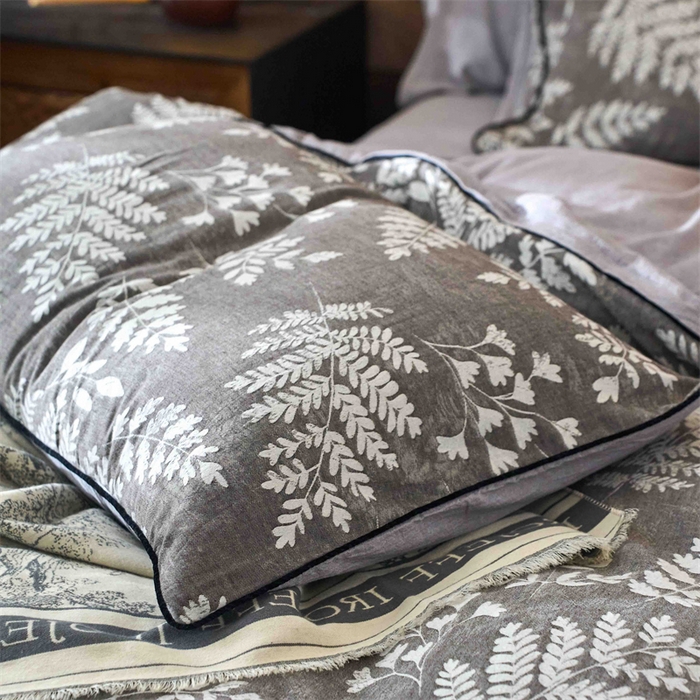 91家纺网 家纺一手货源 找家纺 兰紫橙家纺 2025新款全棉纯棉嵌边色织提花四件套 浅叶-咖啡