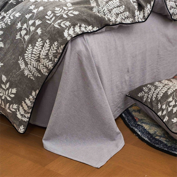 91家纺网 家纺一手货源 找家纺 兰紫橙家纺 2025新款全棉纯棉嵌边色织提花四件套 浅叶-咖啡