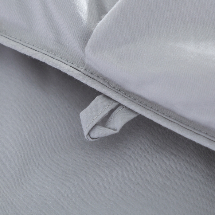 91家纺网 家纺一手货源 找家纺 明羽羽绒 2025新款全棉防羽布纽花款羽绒被可定制鹅绒被鸭绒被被子被芯 纽花款-浅灰