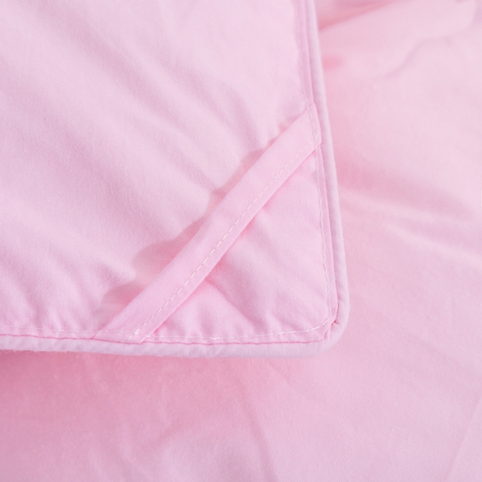 91家纺网 家纺一手货源 找家纺 明羽羽绒 2025新款全棉防羽布纽花款羽绒被可定制鹅绒被鸭绒被被子被芯 纽花款-少女粉