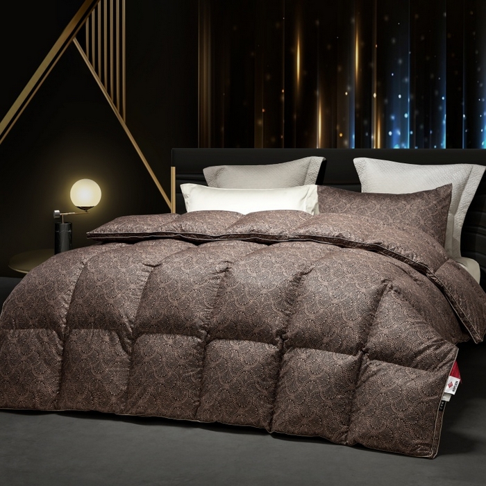 91家纺网 家纺一手货源 找家纺 织梦人羽绒工厂店2025新款羽绒被壳 凤翎-黑金