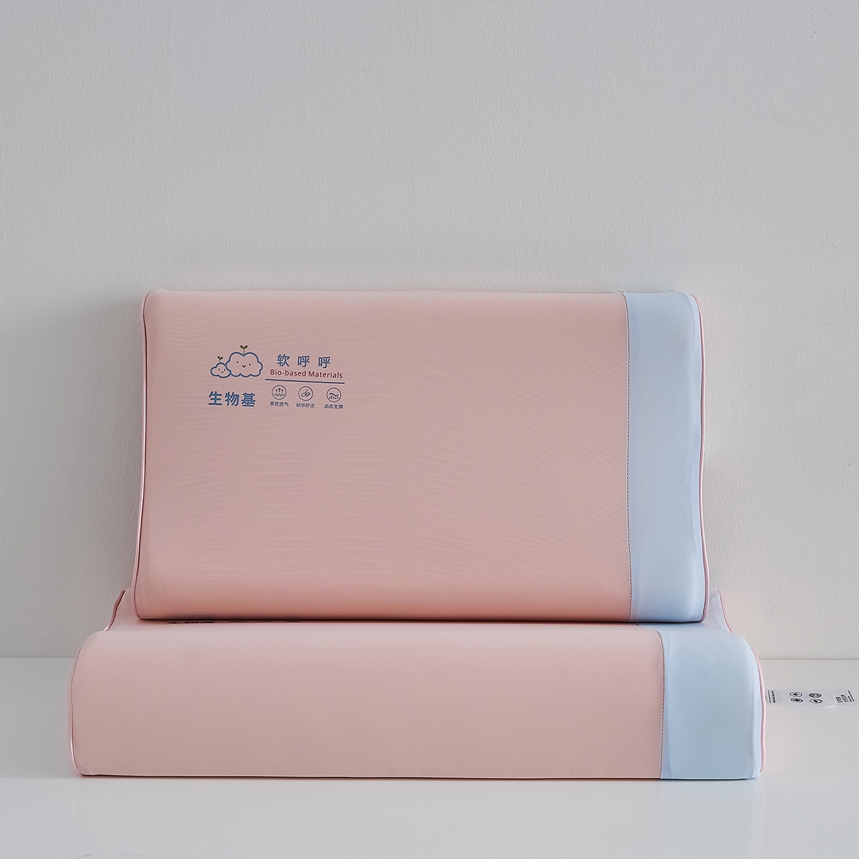 91家纺网 家纺一手货源 找家纺 鼎盛乳胶 2025新款软呼呼生物基枕枕头枕芯 软呼呼生物基枕-粉