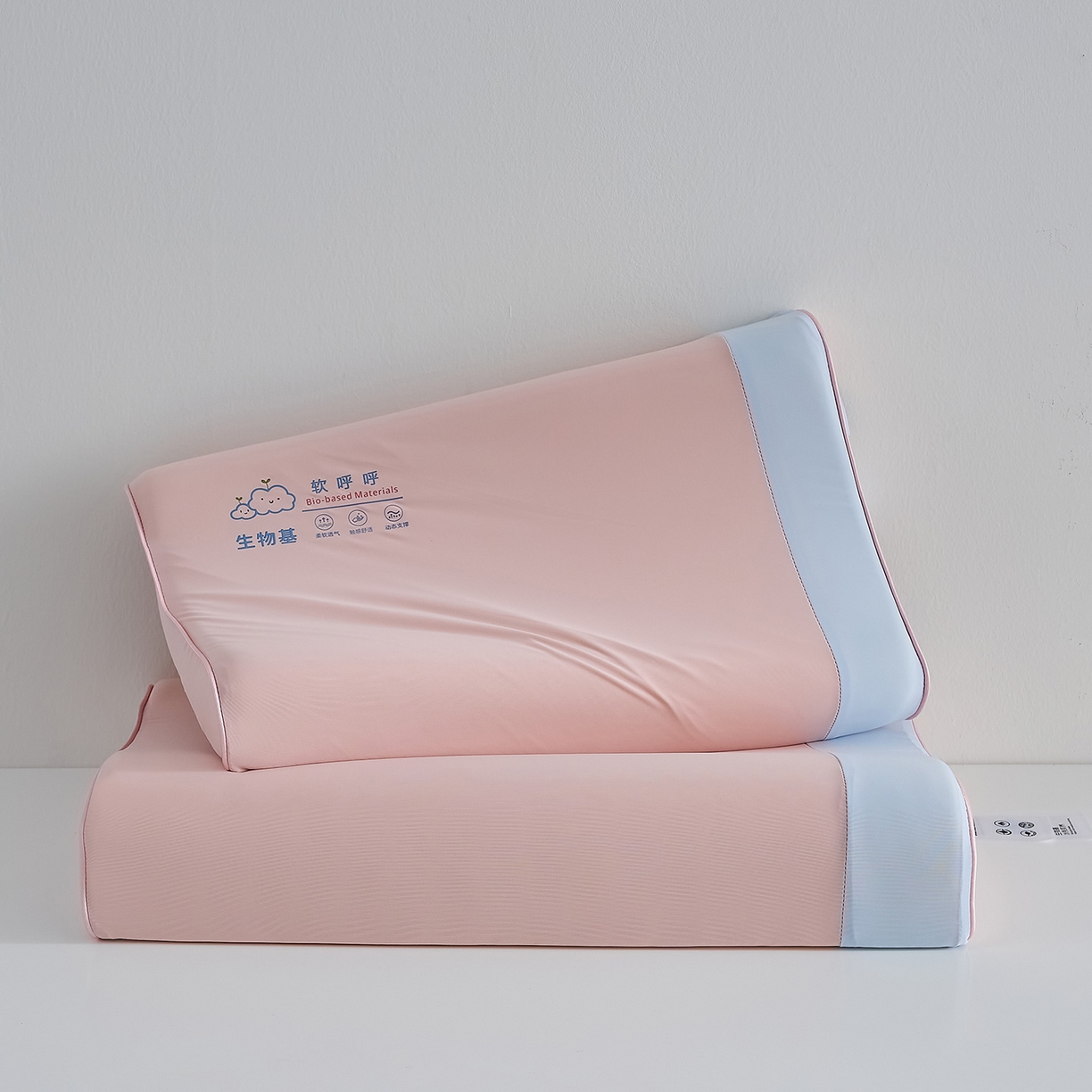 91家纺网 家纺一手货源 找家纺 鼎盛乳胶 2025新款软呼呼生物基枕枕头枕芯 软呼呼生物基枕-粉
