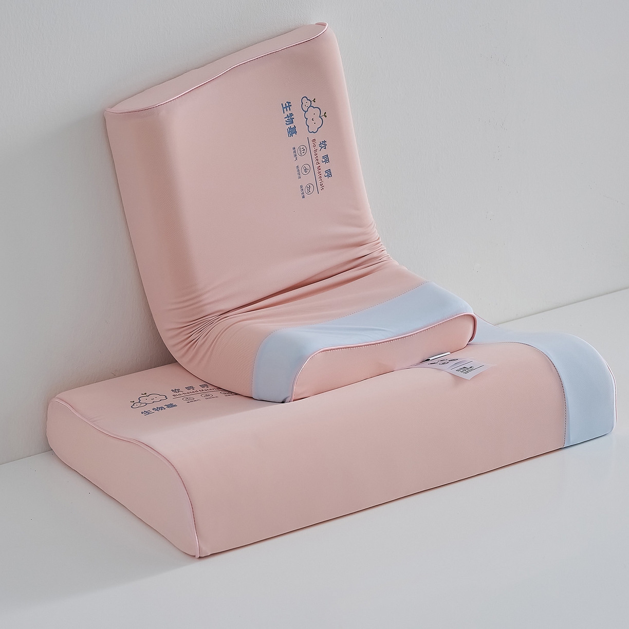 91家纺网 家纺一手货源 找家纺 鼎盛乳胶 2025新款软呼呼生物基枕枕头枕芯 软呼呼生物基枕-粉