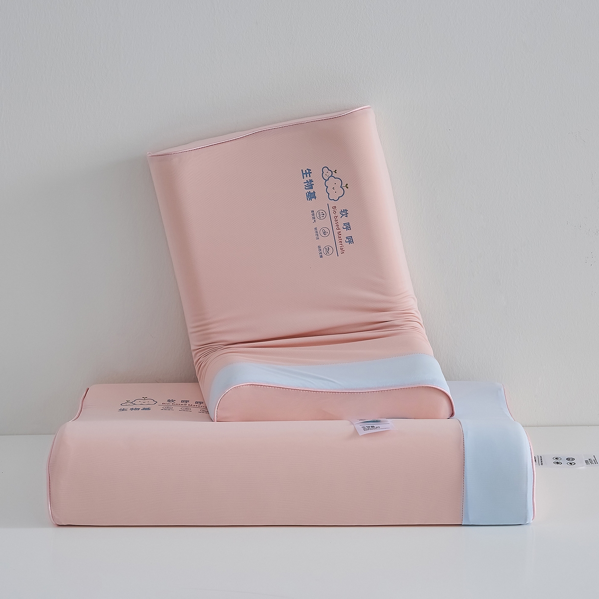 91家纺网 家纺一手货源 找家纺 鼎盛乳胶 2025新款软呼呼生物基枕枕头枕芯 软呼呼生物基枕-粉