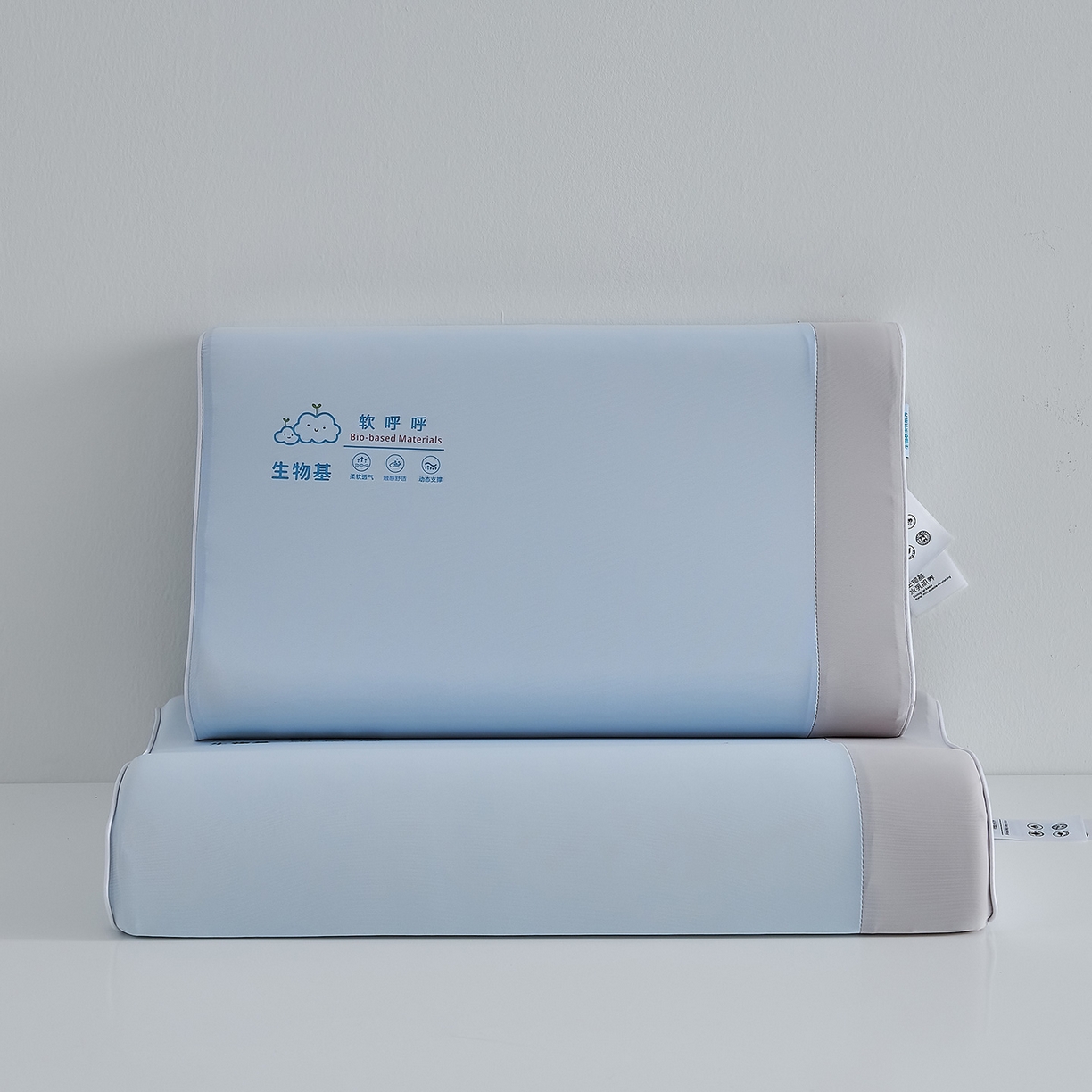 91家纺网 家纺一手货源 找家纺 鼎盛乳胶 2025新款软呼呼生物基枕枕头枕芯 软呼呼生物基枕-蓝