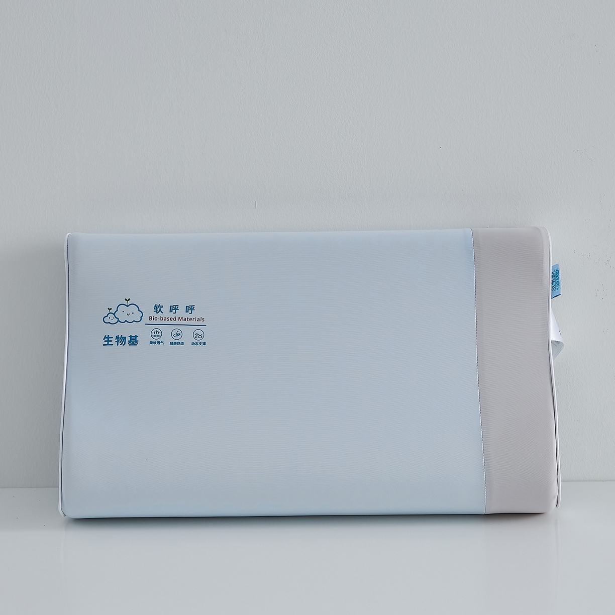 91家纺网 家纺一手货源 找家纺 鼎盛乳胶 2025新款软呼呼生物基枕枕头枕芯 软呼呼生物基枕-蓝