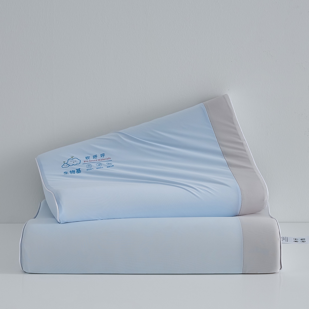 91家纺网 家纺一手货源 找家纺 鼎盛乳胶 2025新款软呼呼生物基枕枕头枕芯 软呼呼生物基枕-蓝
