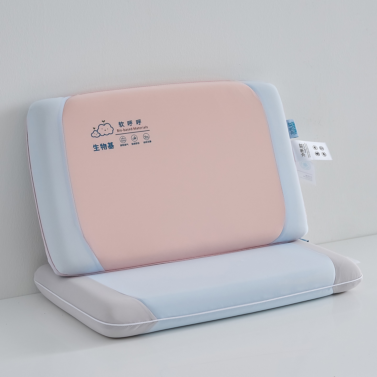 91家纺网 家纺一手货源 找家纺 鼎盛乳胶 2025新款软呼呼生物基面包枕枕头枕芯 软呼呼生物基面包枕-粉