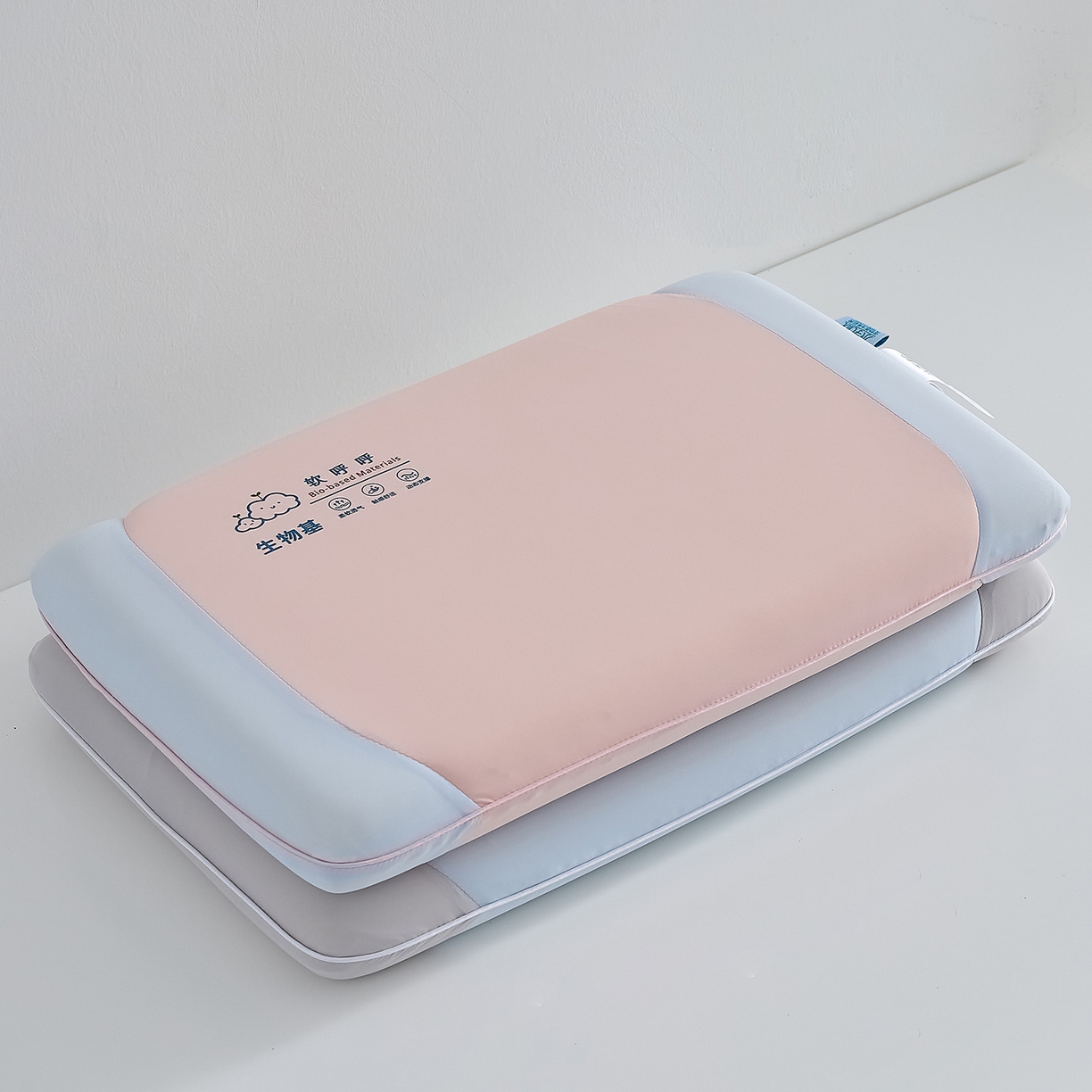 91家纺网 家纺一手货源 找家纺 鼎盛乳胶 2025新款软呼呼生物基面包枕枕头枕芯 软呼呼生物基面包枕-粉