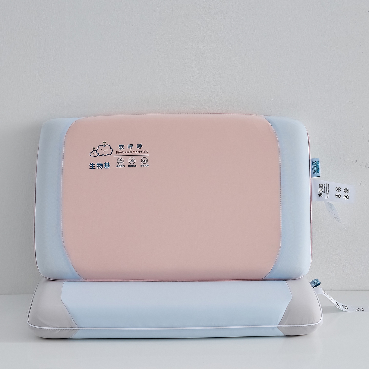 91家纺网 家纺一手货源 找家纺 鼎盛乳胶 2025新款软呼呼生物基面包枕枕头枕芯 软呼呼生物基面包枕-粉