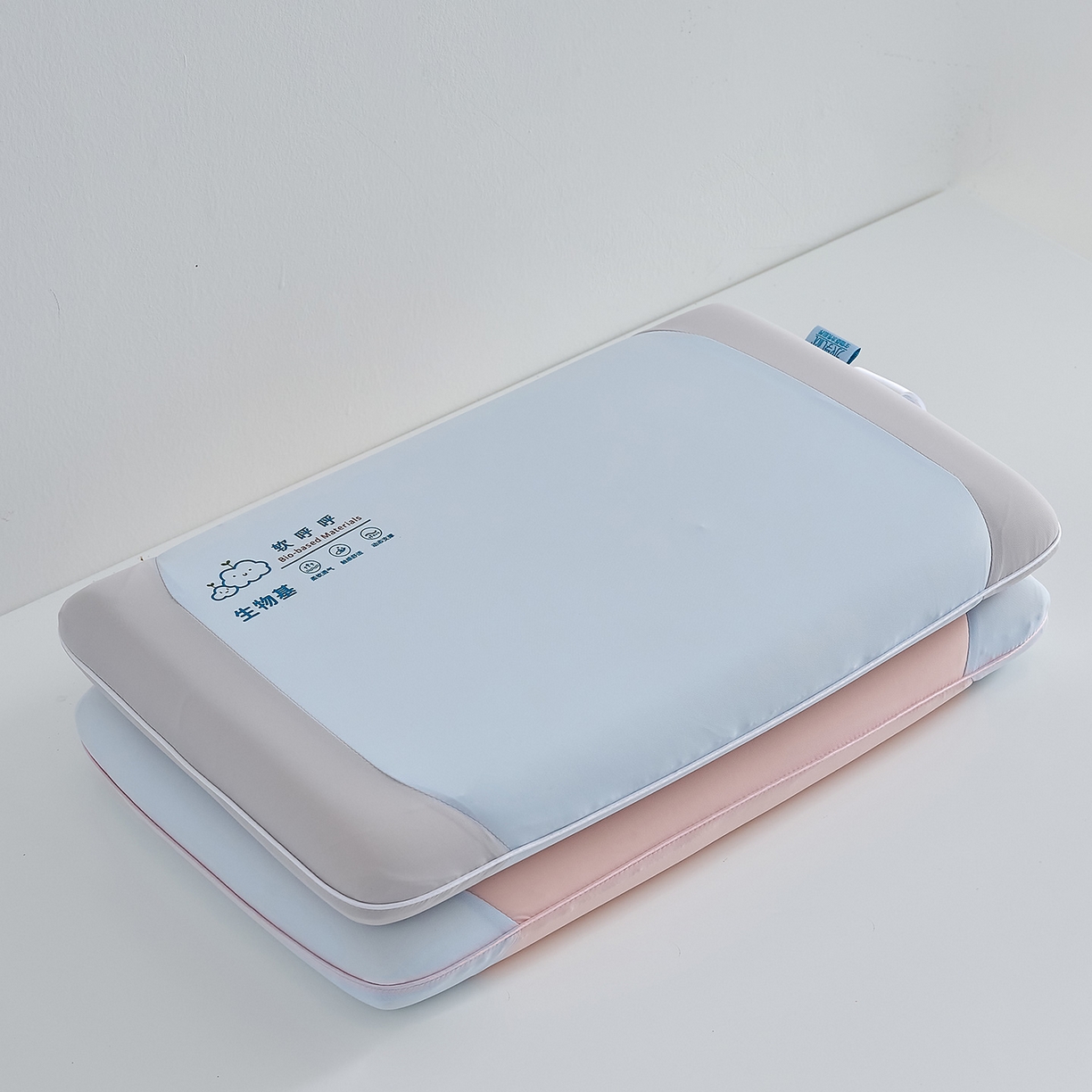 91家纺网 家纺一手货源 找家纺 鼎盛乳胶 2025新款软呼呼生物基面包枕枕头枕芯 软呼呼生物基面包枕-蓝