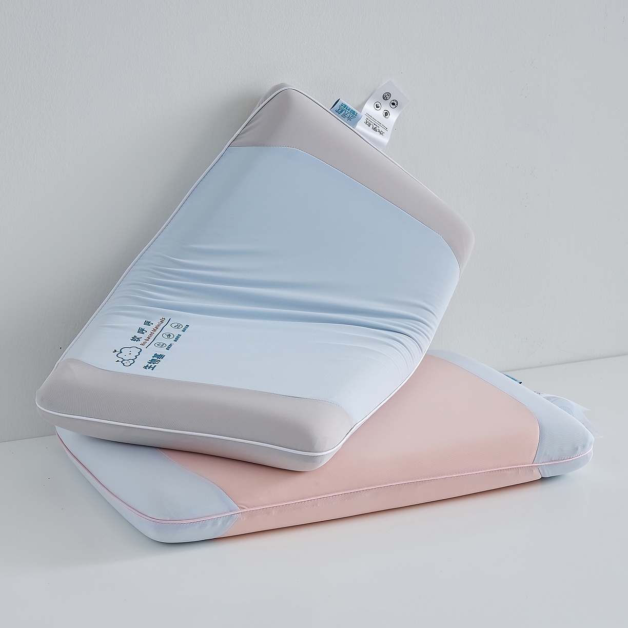 91家纺网 家纺一手货源 找家纺 鼎盛乳胶 2025新款软呼呼生物基面包枕枕头枕芯 软呼呼生物基面包枕-蓝