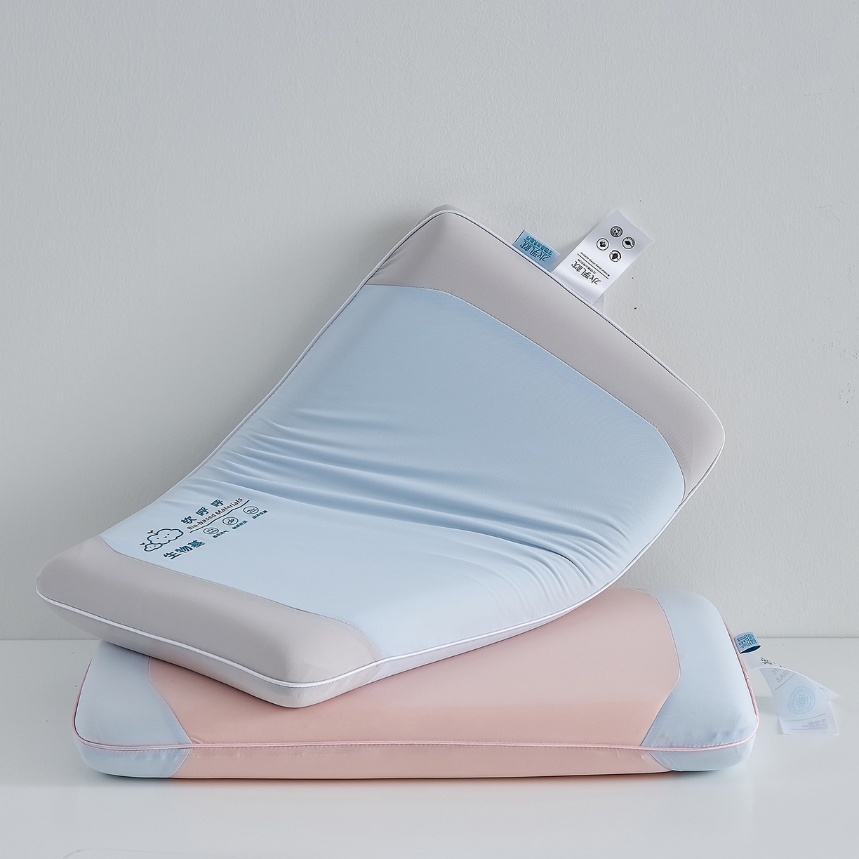 91家纺网 家纺一手货源 找家纺 鼎盛乳胶 2025新款软呼呼生物基面包枕枕头枕芯 软呼呼生物基面包枕-蓝