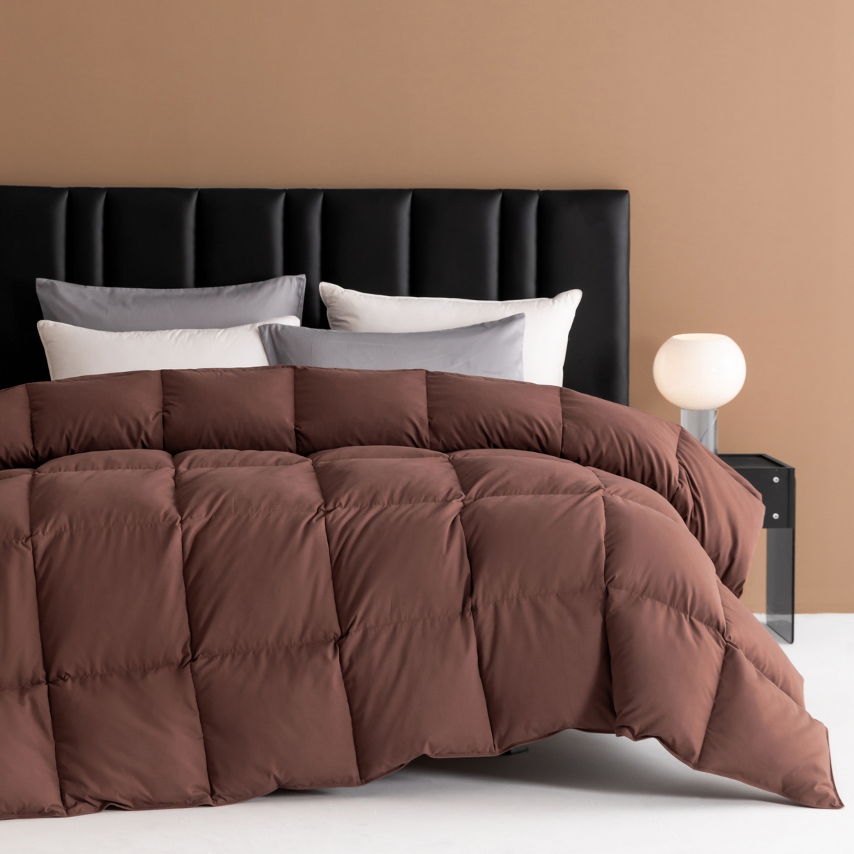 91家纺网 家纺一手货源 找家纺 圣梦莱羽绒家纺 2025款新品跨境出海外贸专供羽绒被（订单）可定制填充重量（gsm） 咖啡色