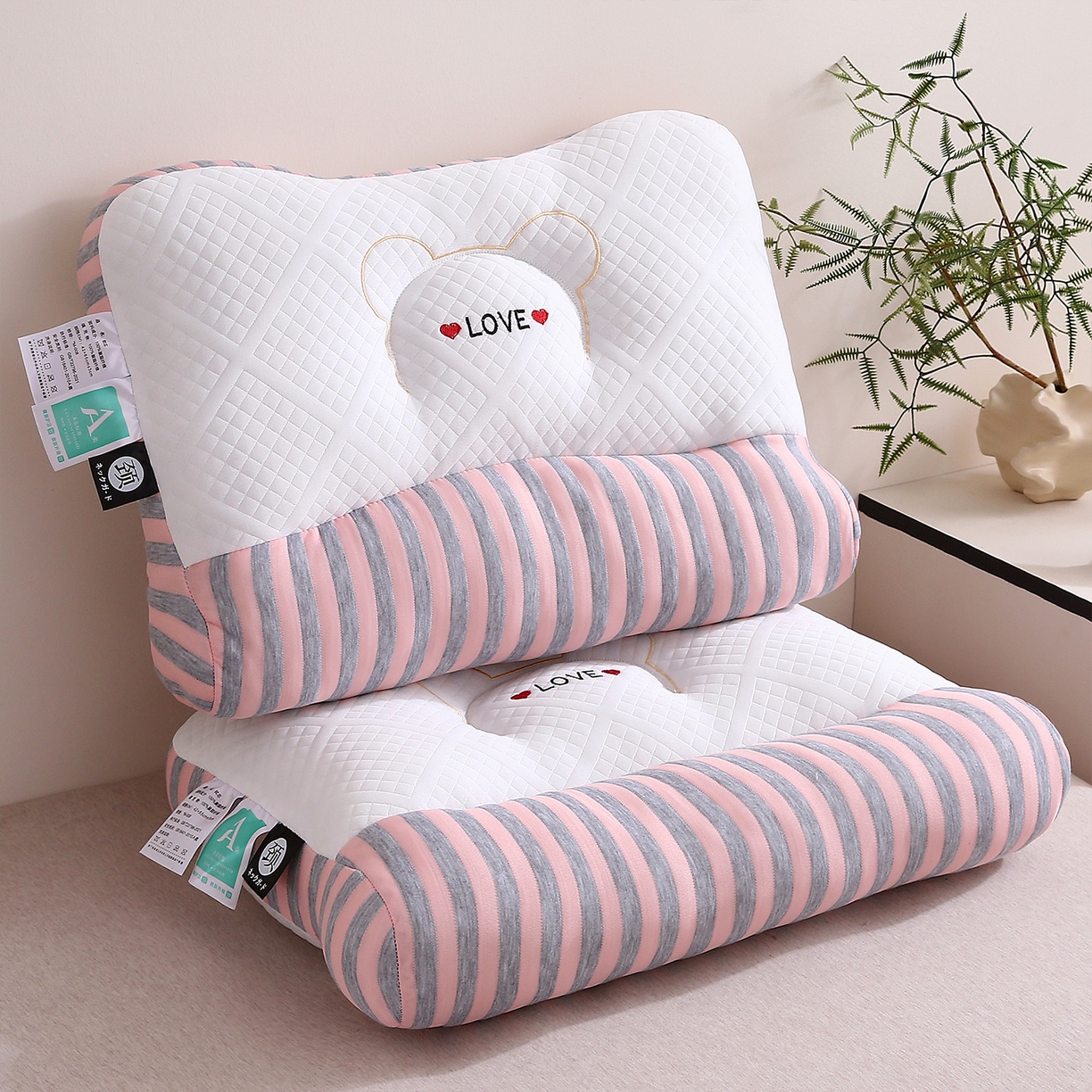 91家纺网 家纺一手货源 找家纺 （总）梦叶草 2025新款SPA护颈椎枕助睡眠情侣反牵引侧睡枕头枕芯