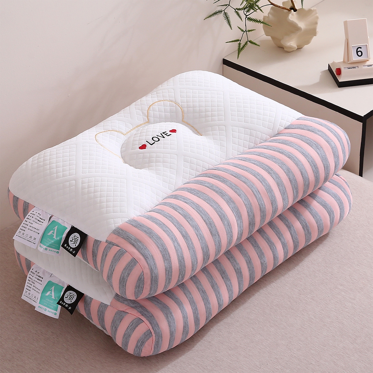 91家纺网 家纺一手货源 找家纺 （总）梦叶草 2025新款SPA护颈椎枕助睡眠情侣反牵引侧睡枕头枕芯