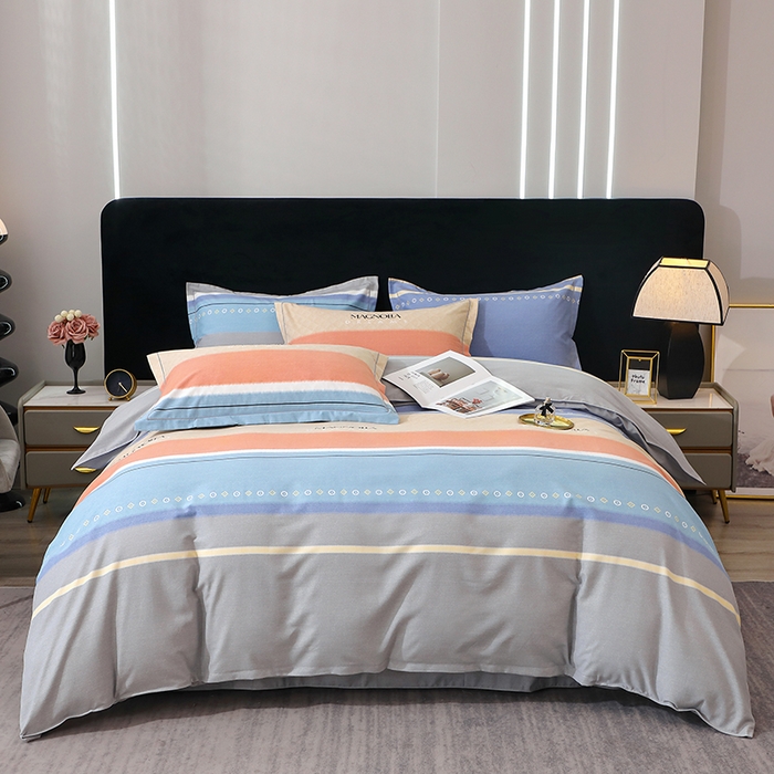 馨雅家纺 2025新款全棉纯棉磨毛系列四件套 伽罗-蓝