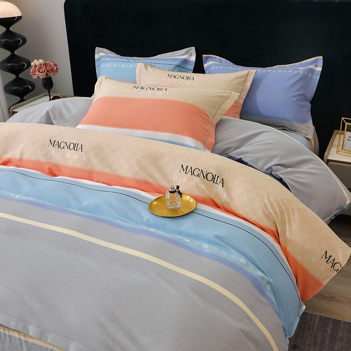 91家纺网 家纺一手货源 找家纺 馨雅家纺 2025新款全棉纯棉磨毛系列四件套 伽罗-蓝