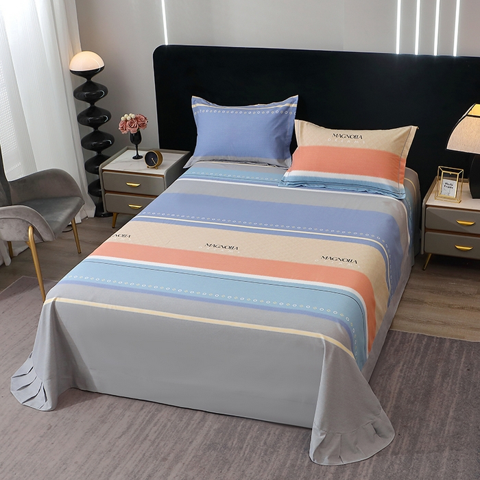 91家纺网 家纺一手货源 找家纺 馨雅家纺 2025新款全棉纯棉磨毛系列四件套 伽罗-蓝