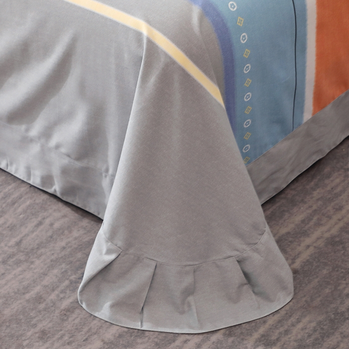 91家纺网 家纺一手货源 找家纺 馨雅家纺 2025新款全棉纯棉磨毛系列四件套 伽罗-蓝