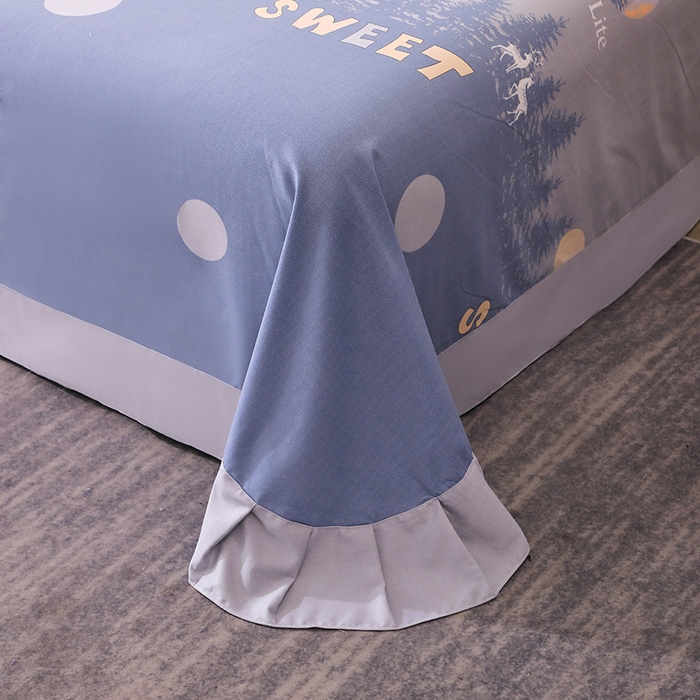 91家纺网 家纺一手货源 找家纺 馨雅家纺 2025新款全棉纯棉磨毛系列四件套 林深见鹿-灰